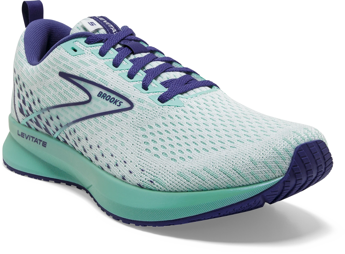 BROOKS Women's Levitate 5 (127 - White/Navy Blue/Yucca) 3 BROOKS Women's Levitate 5 (127 - White/Navy Blue/Yucca) - Image 3