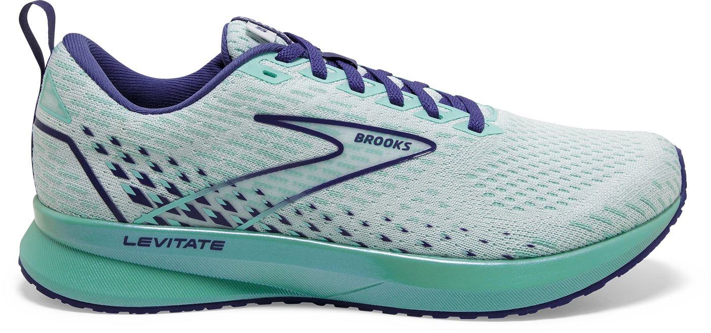 BROOKS Women's Levitate 5 (127 - White/Navy Blue/Yucca) 1 BROOKS Women's Levitate 5 (127 - White/Navy Blue/Yucca)