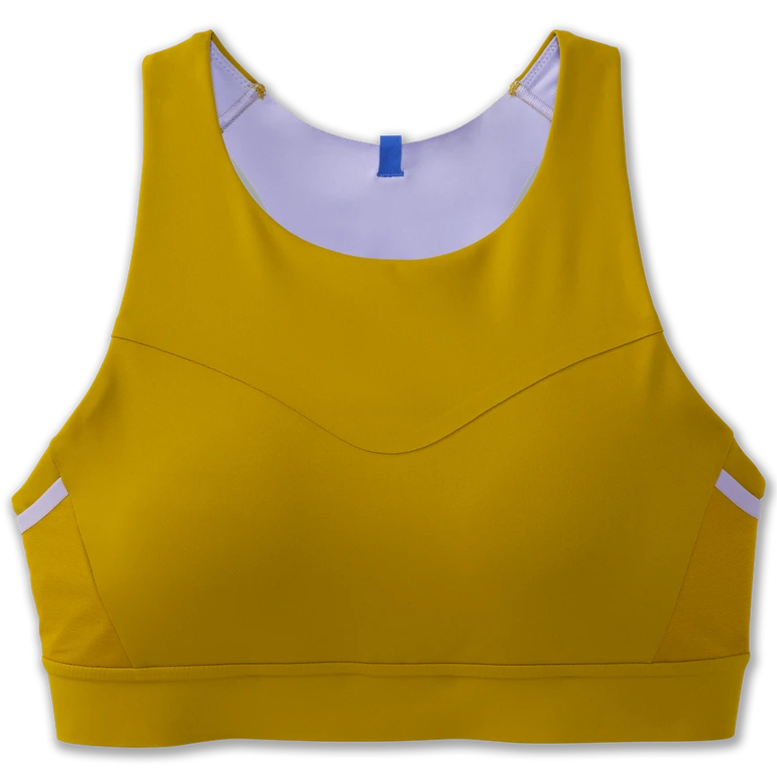 BROOKS Women's Drive 3 Pocket Run Bra (362 - Golden Hour/Violet Dash) 1 BROOKS Women's Drive 3 Pocket Run Bra (362 - Golden Hour/Violet Dash)