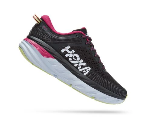 Hoka Women's Bondi 7 (BGFF - Blue Graphite/Festival Fuchsia) 2 Hoka Women's Bondi 7 (BGFF - Blue Graphite/Festival Fuchsia) - Image 2