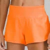 Lululemon Women’s Speed Up Mid-Rise Lined Short 4" (Orange Soda)