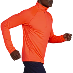 BROOKS Men's Dash 1/2 Zip (811 - Vivid Flame) -Cheap Brooks Store 211298 811 mv dash half zip mens long sleeve running shirt