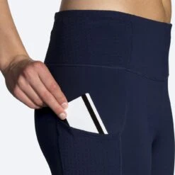 BROOKS Women's Method 1/2 Crop Tight (451 - Navy) -Cheap Brooks Store 221477 451 d2 method half crop tight womens womens running tight