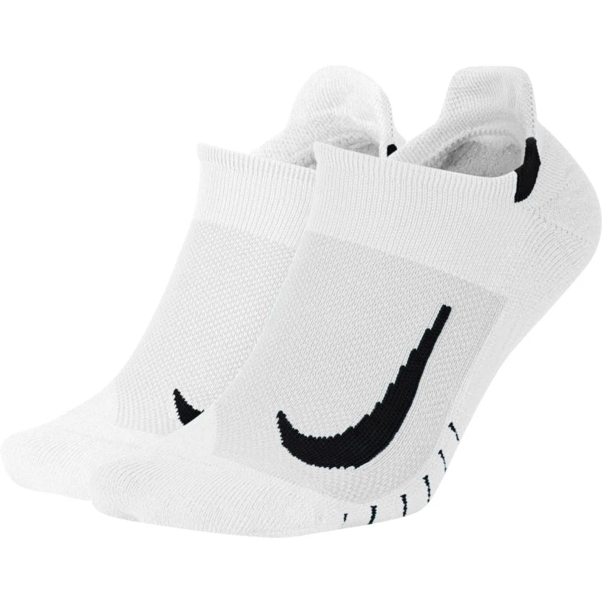 Nike Multiplier Running No-Show Socks 2 Pack (100 - White/Black) 1 Nike Multiplier Running No-Show Socks 2 Pack (100 - White/Black)