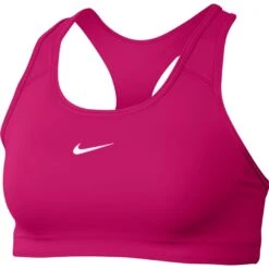 Nike Women’s Swoosh Medium-Support Padded Bra (633 - Fireberry/White)