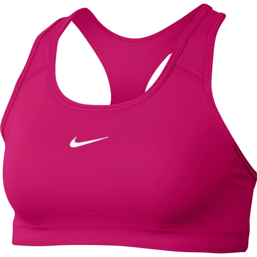Nike Women’s Swoosh Medium-Support Padded Bra (633 - Fireberry/White) 1 Nike Women’s Swoosh Medium-Support Padded Bra (633 - Fireberry/White)