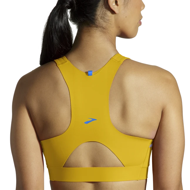 BROOKS Women's Drive 3 Pocket Run Bra (362 - Golden Hour/Violet Dash) 3 BROOKS Women's Drive 3 Pocket Run Bra (362 - Golden Hour/Violet Dash) - Image 3