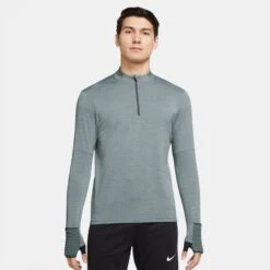 Nike Men's Therma-Fit Repel Element 1/2 Zip Running Top (084 - Smoke Grey/Grey Fog/Heather/Reflective Silver)
