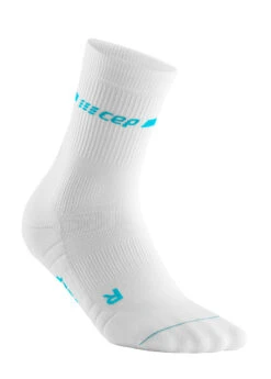 CEP Neon Mid Cut Compression Socks (White/Neon Blue)