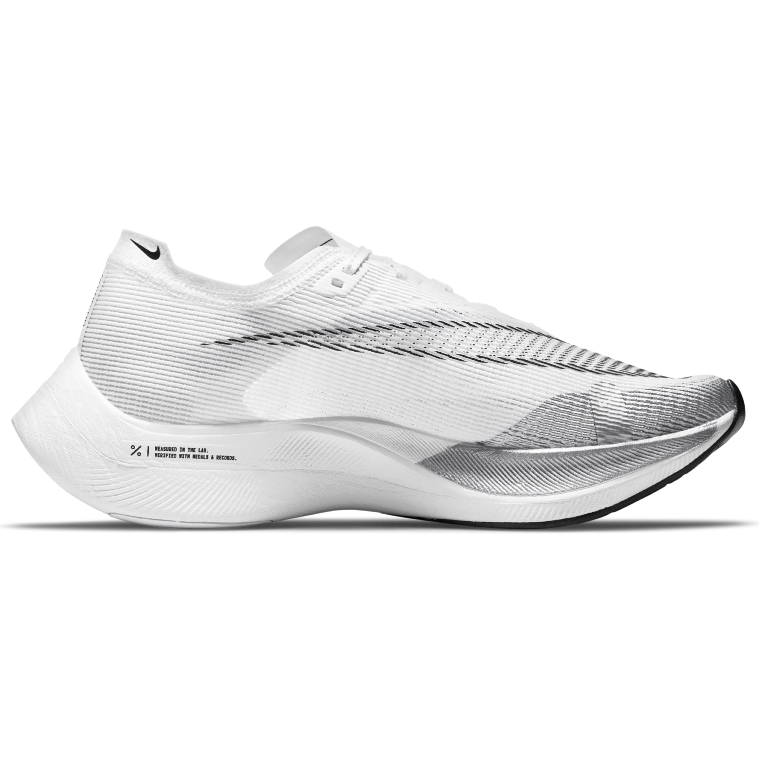 Nike Men's ZoomX Vaporfly NEXT% 2 (100 - White/Black-Metallic Silver) 3 Nike Men's ZoomX Vaporfly NEXT% 2 (100 - White/Black-Metallic Silver) - Image 3