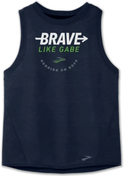 BROOKS Women’s Brave Like Gabe Distance Graphic Tank (451 - Navy)