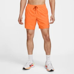 Nike Men's DRI-FIT Stride 7" Shorts (885 - Bright Mandarin/Reflective Silver)