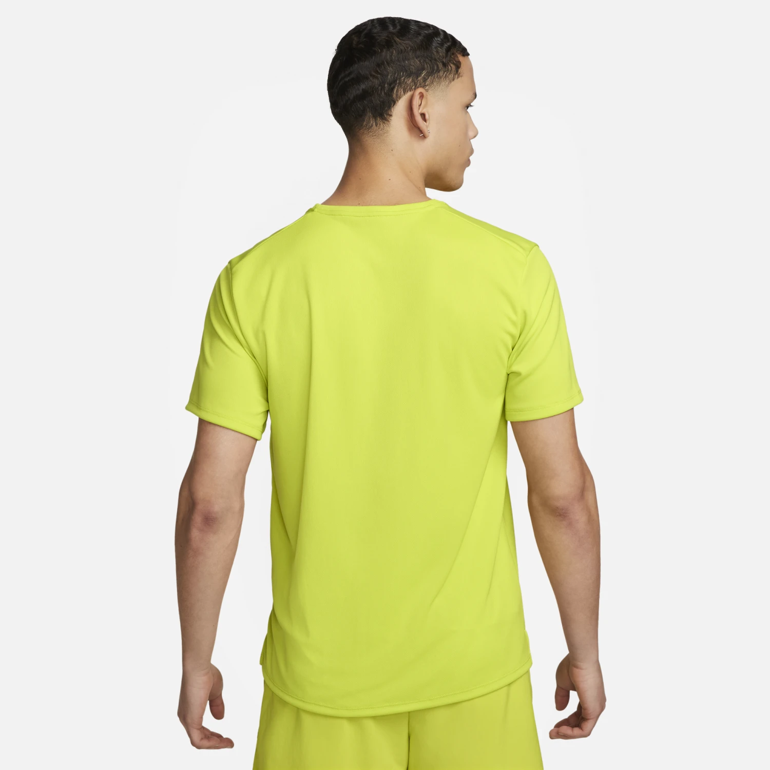 Nike Men's DRI-FIT UV Miler Short Sleeve Running Top (308 - Bright Cactus/Reflective Silver) 2 Nike Men's DRI-FIT UV Miler Short Sleeve Running Top (308 - Bright Cactus/Reflective Silver) - Image 2