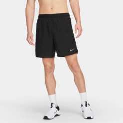 Nike Men's DRI-FIT Challenger 7" Brief-Lined Shorts (010 - Black/Black/Black/Reflective Silver)