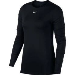 Nike Women’s Pro Long-Sleeve Mesh Top (010 - Black)