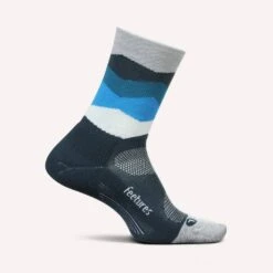 Feetures Elite Light Cushion Mini Crew (Blue Waves)