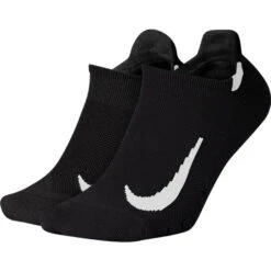 Nike Multiplier Running No-Show Socks 2 Pack (010 - Black/White)
