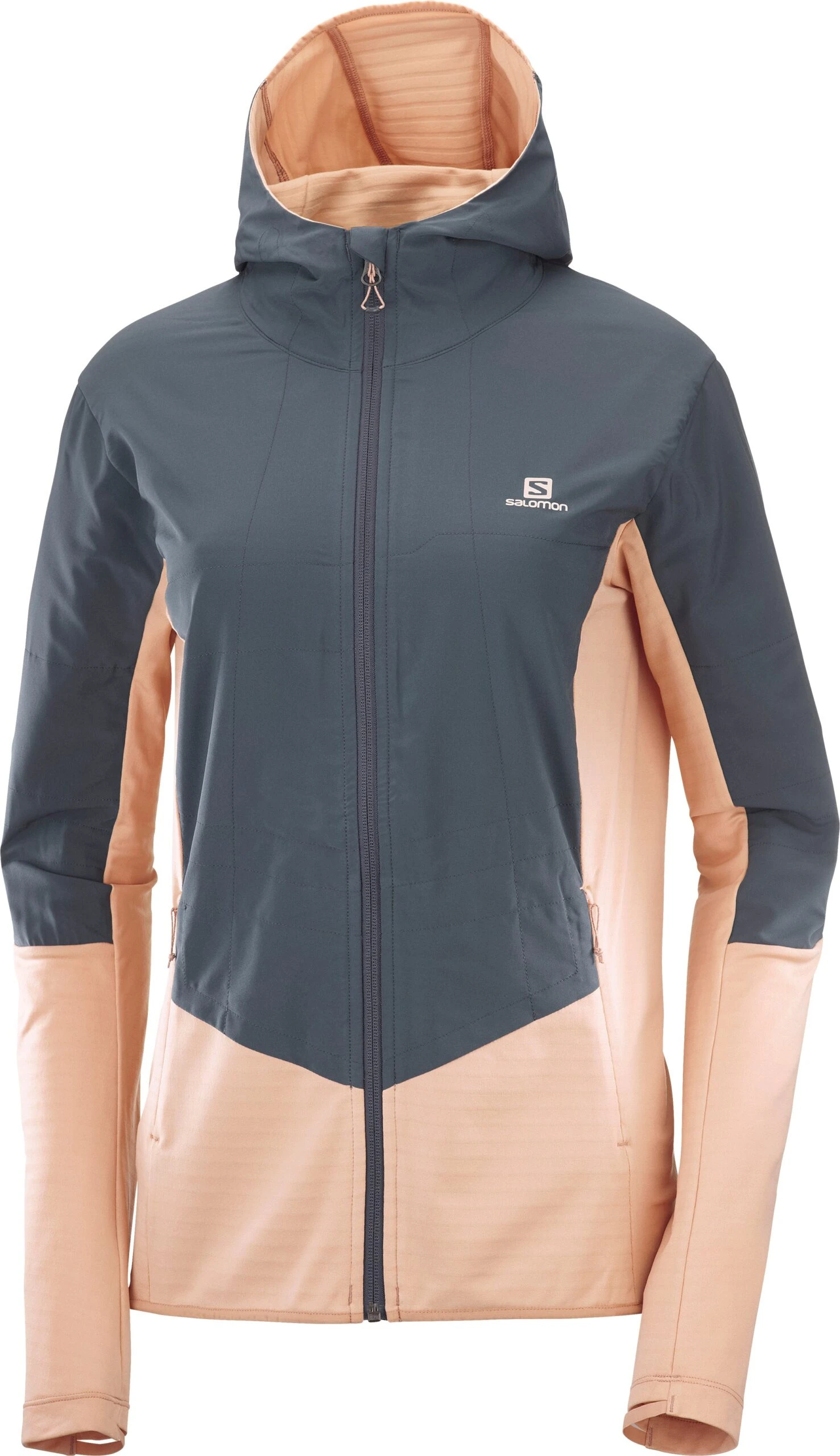 Salomon Women's Outline All Season Hybrid Midlayer (Sirocco/Ebony) 1 Salomon Women's Outline All Season Hybrid Midlayer (Sirocco/Ebony)