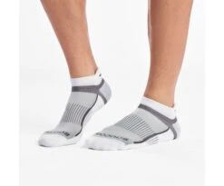 Saucony Inferno No Show Tab 3-Pack Socks (100 - White) -Cheap Brooks Store M22170 100 1