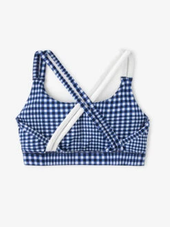 Women's Recess Sports Bra (475 - White/Blue) -Cheap Brooks Store TW844P 475 RecessSportsBra WhiteHighlandsBluePlaid Back 1200x1600 cbb5c9a0 359e 4581 94fc 38523e612e3f