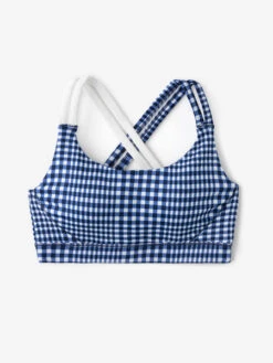 Women's Recess Sports Bra (475 - White/Blue) -Cheap Brooks Store TW844P 475 RecessSportsBra WhiteHighlandsBluePlaid Front 1200x1600 370fa228 f2ff 4ec0 b0c3 b6ff91aeb2c1